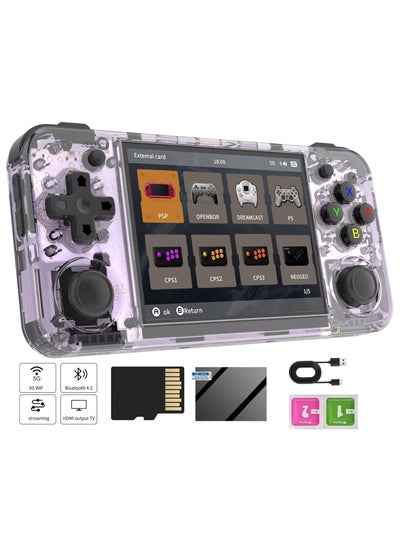 Buy RG35XX H Retro Handheld Game Console, 3.5 Inch IPS Screen Linux System Built-in 64G TF Card 5528 Games Support HDMI TV Output 5G WiFi Bluetooth 4.2 (Purple) in UAE