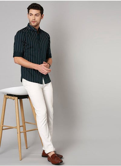 اشتري Striped Print Slim Fit Casual Shirt في السعودية