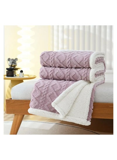 اشتري COMFY SOFT & FLUFFY THROW/BLANKET FOR LIVING/BEDROOM KINGSIZE LAVENDER في الامارات