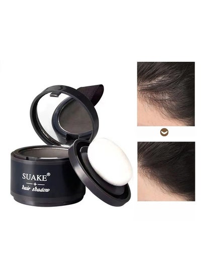 Buy Hair Shadow Powder,Hairline Powder, Shadow Powder Quickly Covers Hair Roots, Brow and Beard Lines Anti-Smudge 48 Hours, For Bald Spots, Forehead Grooming Powder Instant Coverage for Hairline -04#Black in UAE