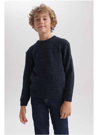 اشتري Boy Regular Fit Crew Neck Long Sleeve Tricot Pullover في مصر