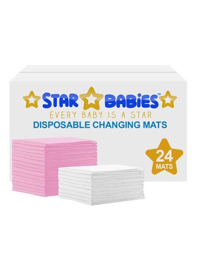 Buy Star Babies - Disposable Changing mats (45x60cm) Large, Pack of 24 - Assorted in UAE