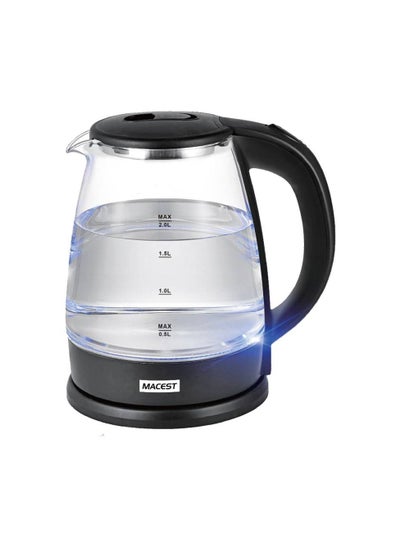 Buy Electric kettle 2 liters 1500W black color in Saudi Arabia