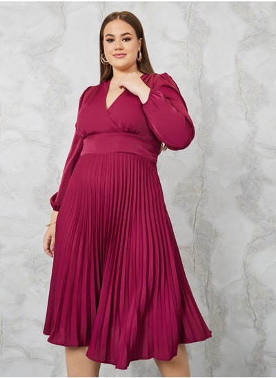 اشتري Plus Pleated Hem A-Line Midi Dress في السعودية