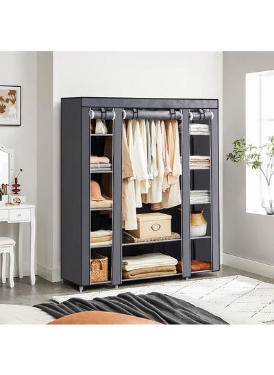 Buy Foldable cloth wardrobe and luggage organizer with hanging rods and clothes rack for storing bags, toys and shoes in Saudi Arabia