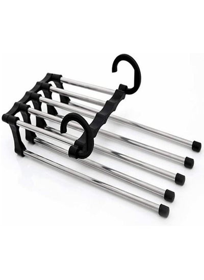 Buy 5 In 1 Stainless Steel MultiLayer Multifunction Magic Pants Rack Trouser Hanger in Saudi Arabia