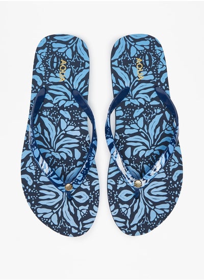 Buy Women's Floral Print Slip-On Thong Slippers in Saudi Arabia