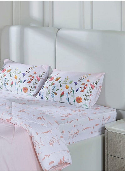 اشتري Amelia Super King Fitted Sheet Set, Multicolour – 210 TC, 200x200+30 cm في الامارات