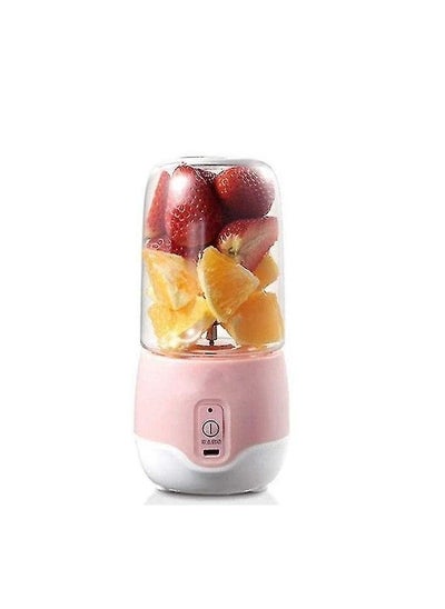 Buy Portable Juicer Fruit Mixer - 4 Blades in 3D 400ml Fruit Mixing Machine with USB Charger Cable in Egypt