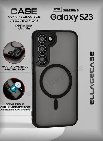 اشتري Case for Samsung Galaxy S23, Ultra Thin Frameless Case With MagSafe Wireless Charging, Solid Camera Protection, Shockproof Magnetic Black Cover في الامارات