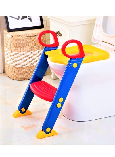 اشتري Plastic Baby ladder with Step Stool ladder Squatty Potty Toilet Trainer for Kids and Toddlers في الامارات