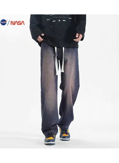 Buy New Trendy Straight Leg Casual Pants High Street Long Jeans in UAE