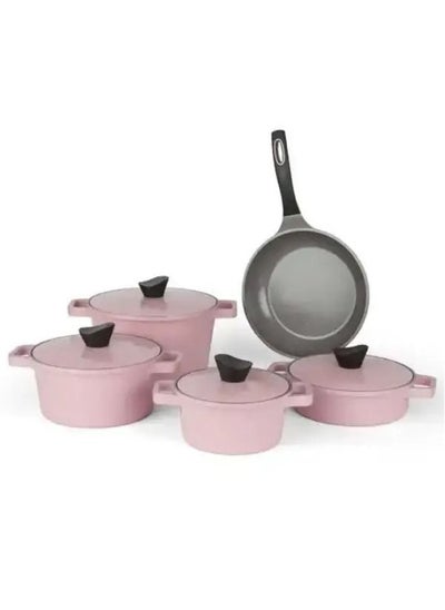 Buy 9 pieces Granite Cookaware Set Korean Pink in UAE