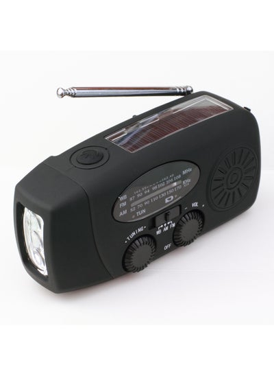 Buy Multifunction Solar Emergency Radio AM FM WB Black American version in UAE