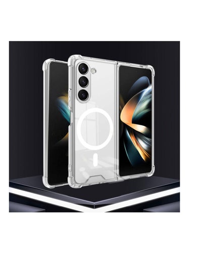 Buy Case for Samsung Galaxy Z Fold 6 Clear Magnetic Compatible with Magsafe, Ultra-thin Transparent Anti-yellowing Protective Case, Hard PC Anti-scratch Protective Phone Case [Tempered Film Not Included] in Egypt