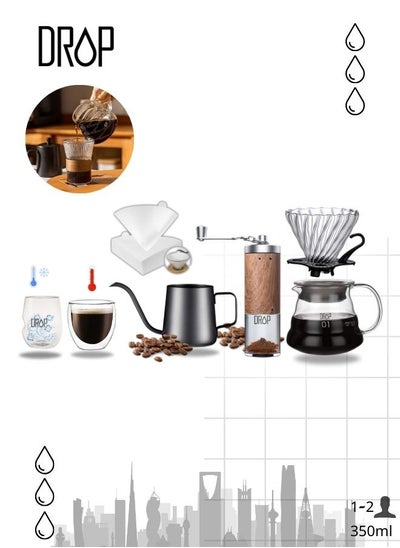 Buy V60 Drip Set 7- Piece Drip Coffee Maker Set V60 in Saudi Arabia