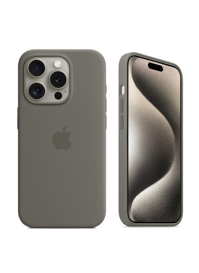 Buy Soft Liquid Silicone Case Cover For Apple iPhone 15 Pro Max 2023 Titanium in Saudi Arabia