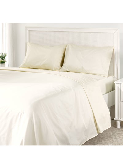 اشتري Emily King-Sized Flat Sheet, Cream - 255x274 cm في الامارات