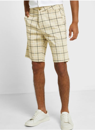 Buy Thomas Scott Men Checked Mid-Rise Slim Fit Sports Shorts in UAE