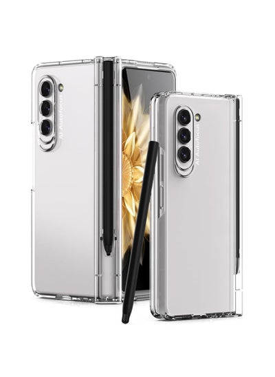 Buy Protective Case for Samsung Galaxy Z Fold 6 with Pen and Pen Holder, Hinge Protective Case with Built-in Screen Protector, Ultra-thin Shockproof Protective Case for Z Fold 6 [Not Original Pen] (Clear) in UAE