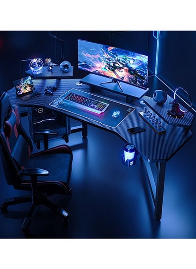 Buy Aircraft Gaming Desk with Double-Sided Storage, Carbon Fiber Frame, Desktop Computer and Workbench Table 180 cm in UAE