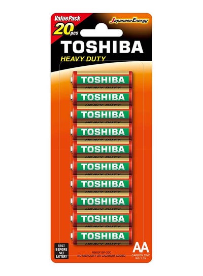 Buy Toshiba Heavy Duty AA 20 Pcs Battery Pack in UAE
