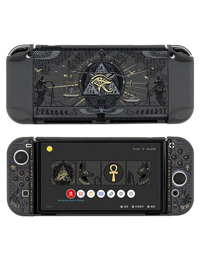 Buy Nintendo Switch Protective Case PC Material Protective Case for Switch Soft Slim Grip Cover Shell for Console and OLED Scratch Crack Resistant Easy Install - Land of Mystery(Black Grey) in Saudi Arabia