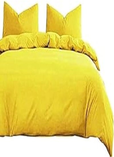 اشتري Quilt cover, Plain Shiny yellow, 220 * 240 cm في مصر