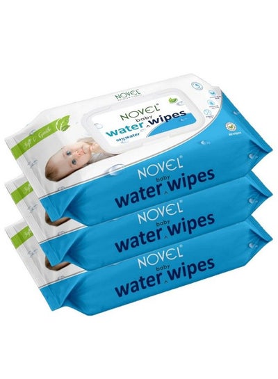 اشتري Baby 99% Water Wipes 80 Sheets Pack Of 3 With Lid في الامارات