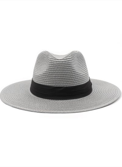 اشتري Large Head Women's Beach Hats,Men's Straw Panama Hat,Foldable Summer UV Hat,Packable Travel Sun Hats في الامارات