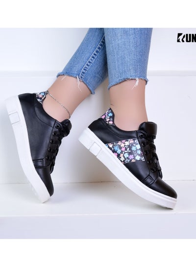Buy Rose Leather Sneakers On Side-Black in Egypt