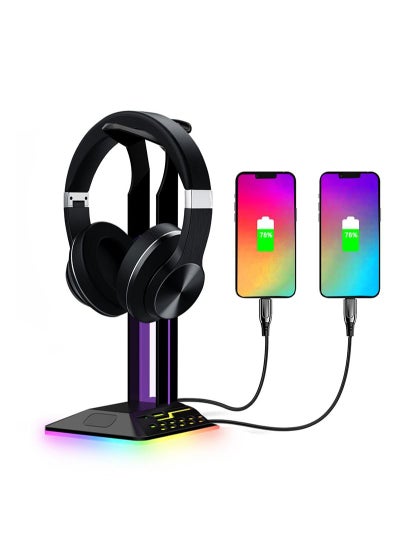 Buy RGB Desktop Gaming Headset Stand with 2 USB Ports in Saudi Arabia