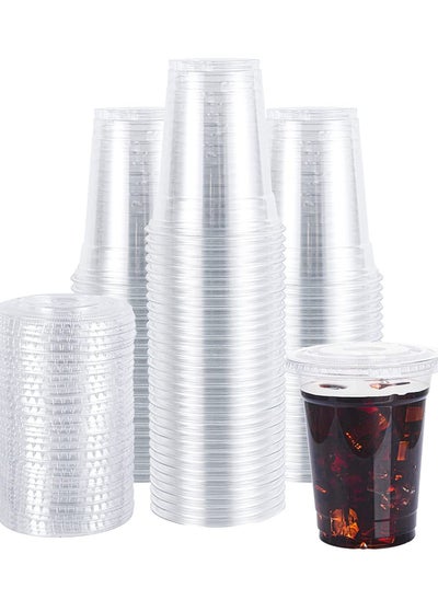 Buy 200pcs Plastic Cups with Lids, Disposable Cups To Go Cups for Daily Use, Party and Wedding in Egypt