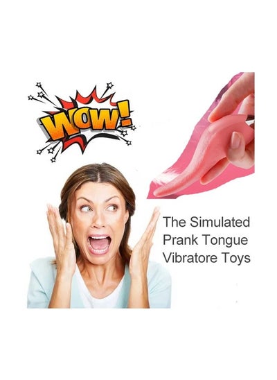 اشتري 1-Piece Simulated Tongue,Tricky Toys Realistic Vibrators,Rechargeable Waterproof False Tongue Party Prank Toy في الامارات