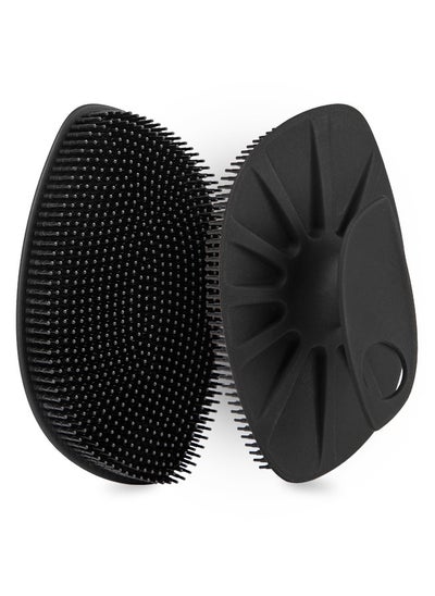 Buy Silicone Body Scrubber ,Shower Brush ,Gentle Exfoliating and Massage, 1 Pack (Black) in Saudi Arabia