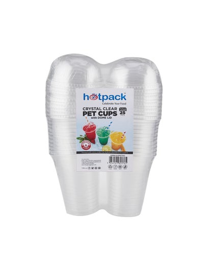 اشتري Clear Pet Cup and Dome Lid 25 Pieces في الامارات