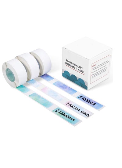 اشتري Compatible with Phomemo D30 Adhesive Nebula/Galaxy Series Pattern Paper, 3/8"*1 1/2"(12mm X 40mm), 160 Labels/Roll, For D30 Label Maker Machine, 3 Rolls في السعودية