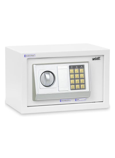 Buy Safe Box with Digital Keypad and Key Lock for Money Cash Jewelry Office Home Office Security RB20EA (20x31x20cm) White in UAE