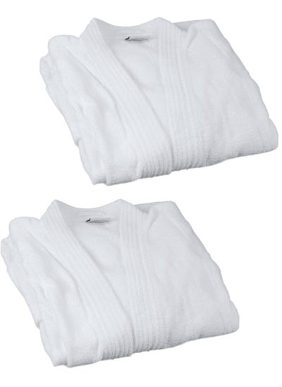 اشتري 2 Pieces Soft Terry Bathrobe Free Sizes في الامارات