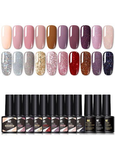 Buy 23 Pcs Gel Nail Polish Set with 20 Colors Gel Nail and Base Gel and Top Coat and Matte Top Coat for Nail Art Salon for Women in Saudi Arabia