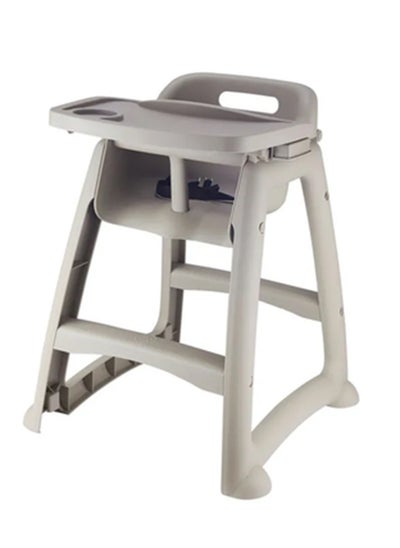 Buy Baby Chair 0-4 Years Old Safe Stable Non-Toxic Plastic High Chair Easy To Clean Gray in UAE