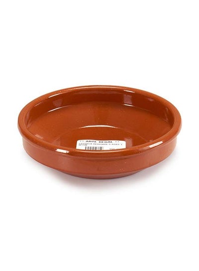 Buy Brown Terracotta Round Deep Plate 18 cm, Sapin in UAE