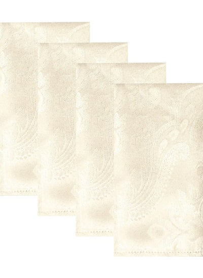 Buy Set of 4 Beige Table Fabric Napkins Handkerchief Wedding in Saudi Arabia