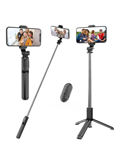 اشتري Selfie Stick, Extendable Selfie Stick with Wireless Remote and Tripod Stand, Portable, Lightweight, Compatible with iPhone 13/13 Pro/12/11/11 Pro/XS في الامارات