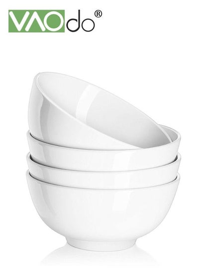 Buy 4PCS 6Inch Deep Soup Bowls Cereal Bowls Large Bowls for Kitchen White Ceramic Bowls for Cereal Soup Oatmeal Salad Ramen Noodle Rice Dishwasher Oven Safe in UAE