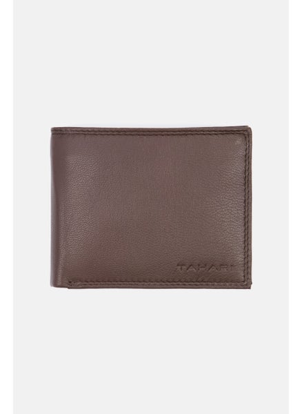 Buy Men Brand Logo Leather Wallets 9 H x 12 L x 2 W cm, Dark Brown in UAE