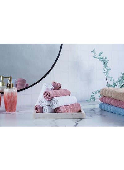 Buy Essential 8 Pieces Finger Tip Towel Set 30x30cm - Pink in UAE