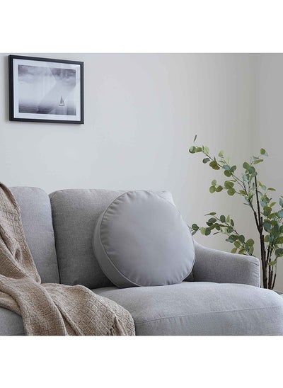 اشتري Hudson Velvet Round Filled Cushion Dia45x8cm - Grey في الامارات