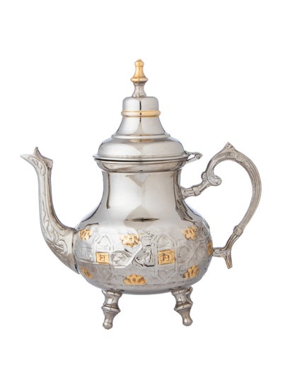 Buy Moroccan stainless steel tea pot, made in India, 1 liter in Saudi Arabia