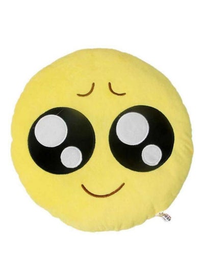 Buy Smiley Emoticon Cushion cotton Yellow/Black in Saudi Arabia